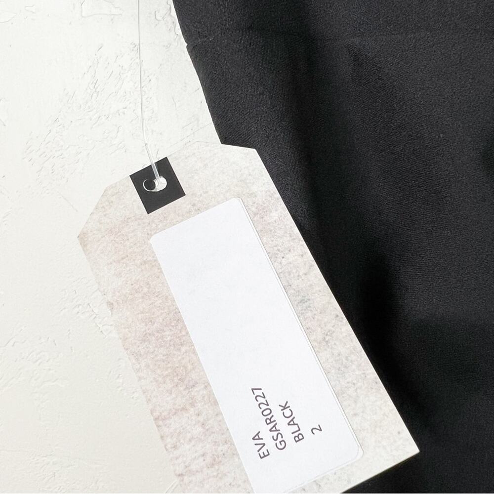 Katie May BHLDN Eva Damaris Twist Front Midi Sheath Cocktail Dress Black - Picture 9 of 15